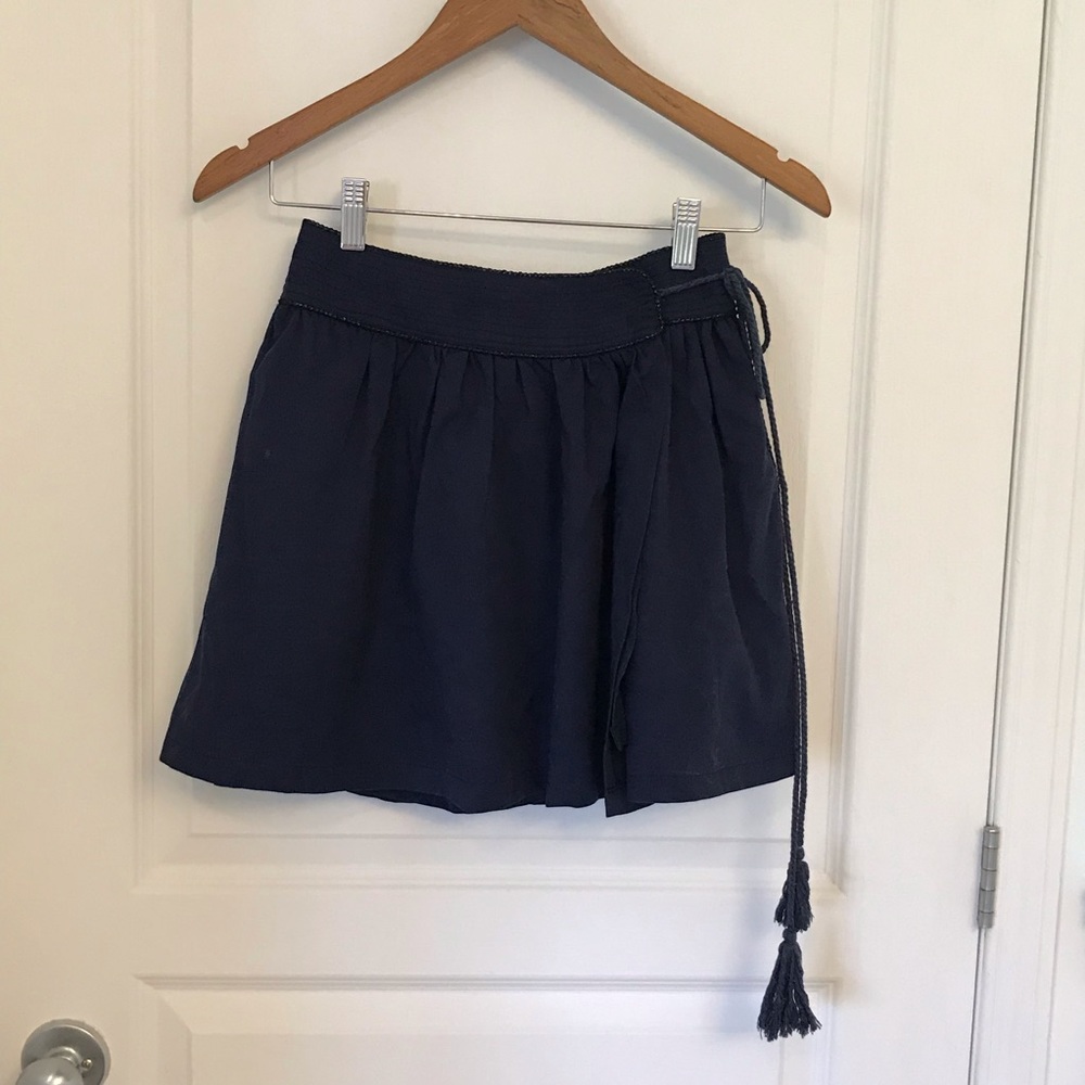 House Of Harlow Navy Blue Wrap Tencel Skirt NWT